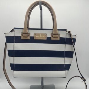 kate spade Navy and White Striped Handbag